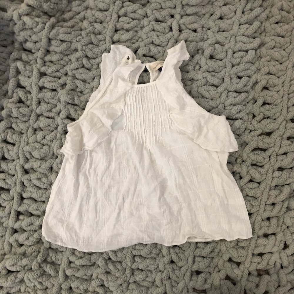White ruffle top